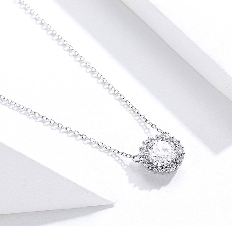 Colar Ponto de Luz Cristal - 100% Prata 925 com Zircônia