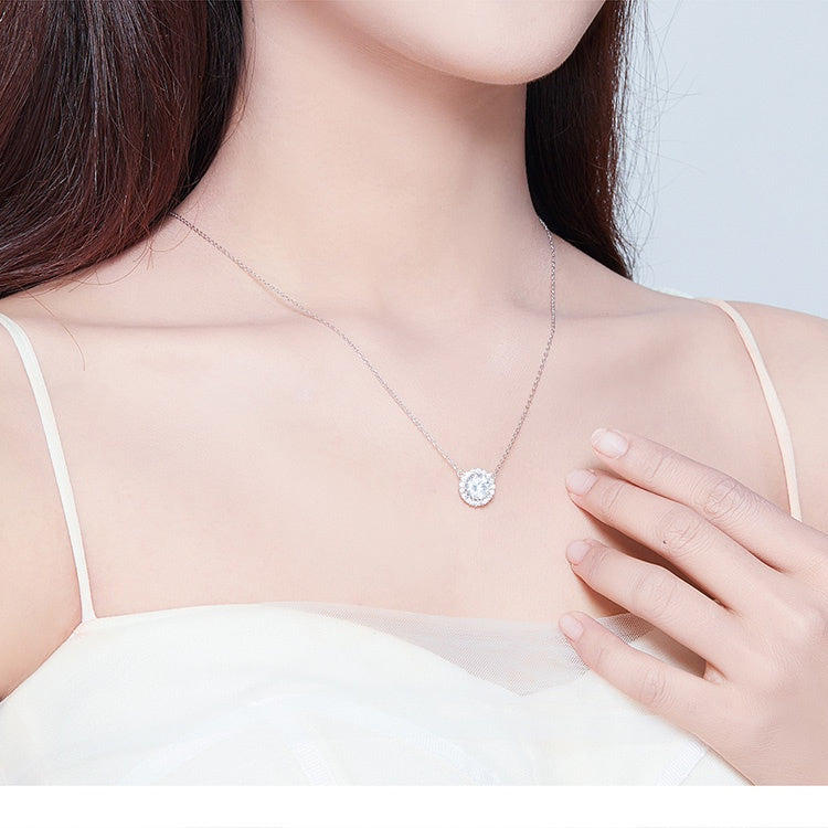 Colar Ponto de Luz Cristal - 100% Prata 925 com Zircônia
