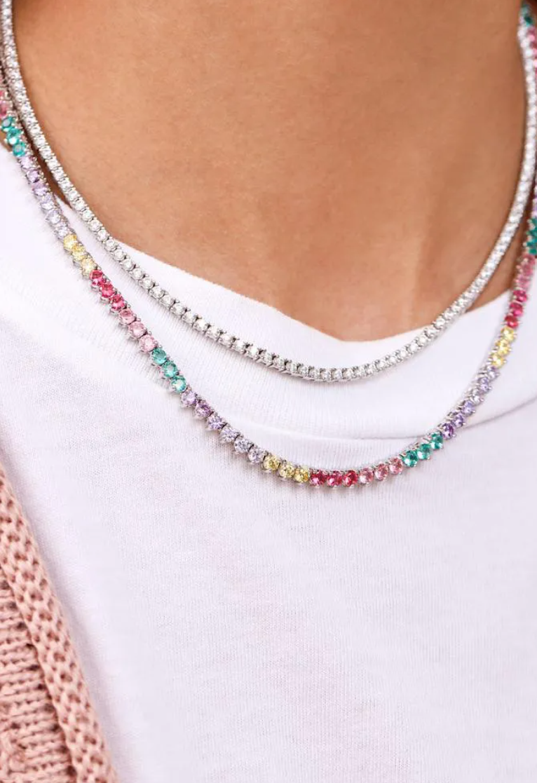 Riviera três pontas color 3mm - Cravejada com zircônias