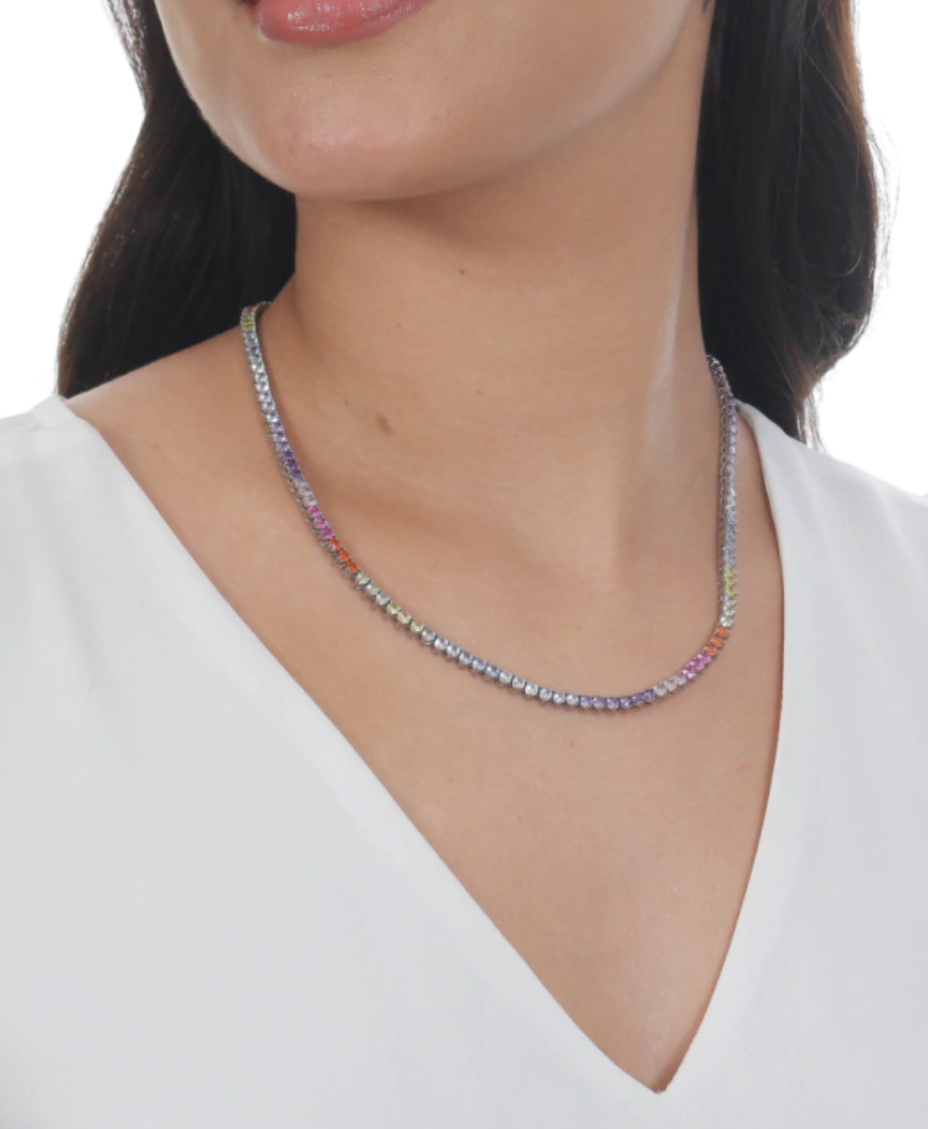 Riviera três pontas color 3mm - Cravejada com zircônias