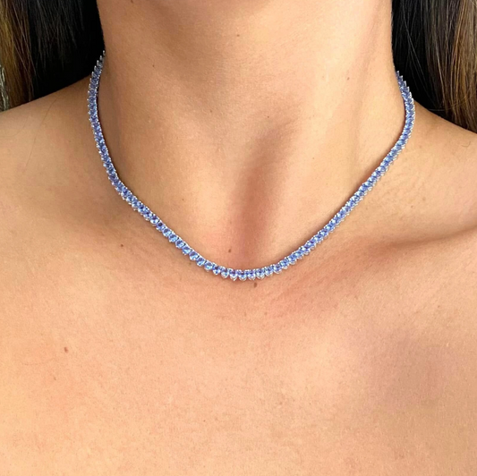 Riviera tanzanita três pontas - Cravejada com zircônias