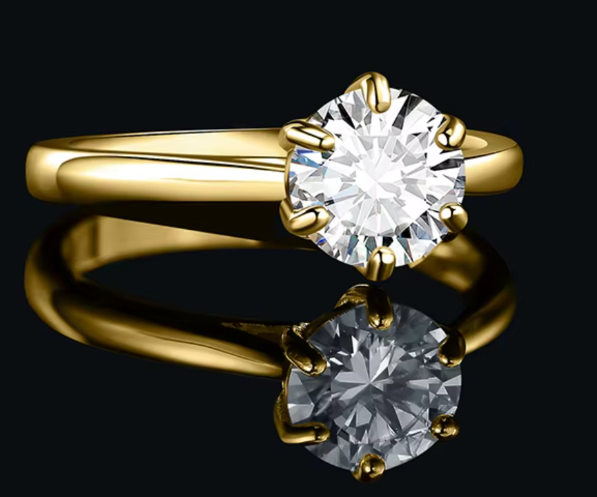 Anel solitário moissanite 2ct - 100% Prata
