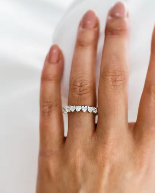 Anel Aparador de Coração Moissanite - 100% Prata 925