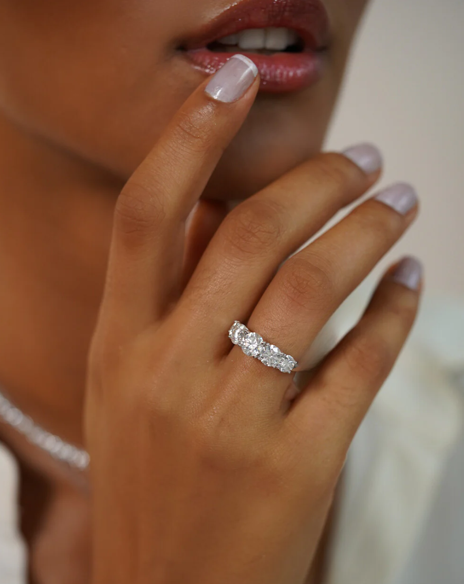 Anel Queen Moissanite 3.6ct - 100% Prata 925