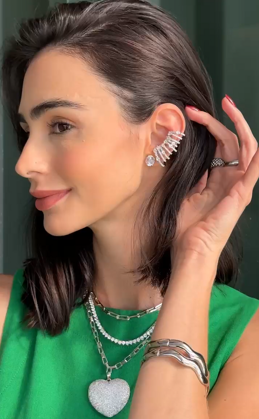 Piercing Fake Luna - Cravejado com zircônias