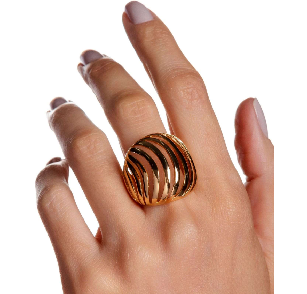Anel Maxi Vazado - Banhado a ouro 18k