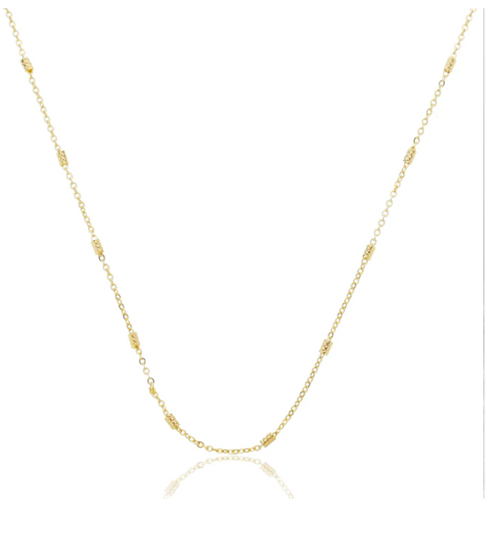 Colar Canutilho elos - Banhado a ouro 18k