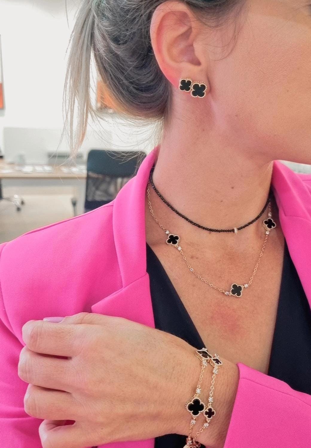 Colar pedra estrela - Pedra natural