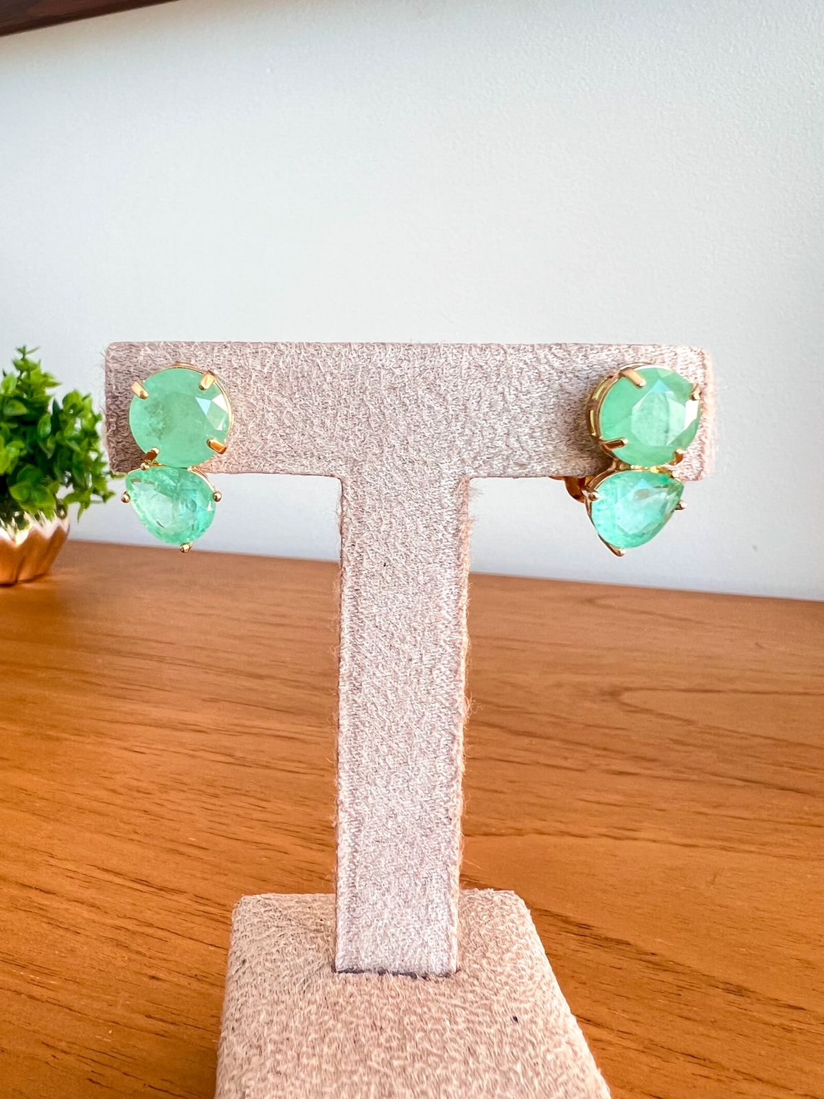 Brinco Duplo Turmalina - Pedra Fusion