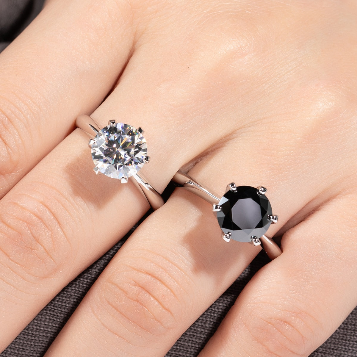 Anel Solitário Moissanite - 100% Prata 925