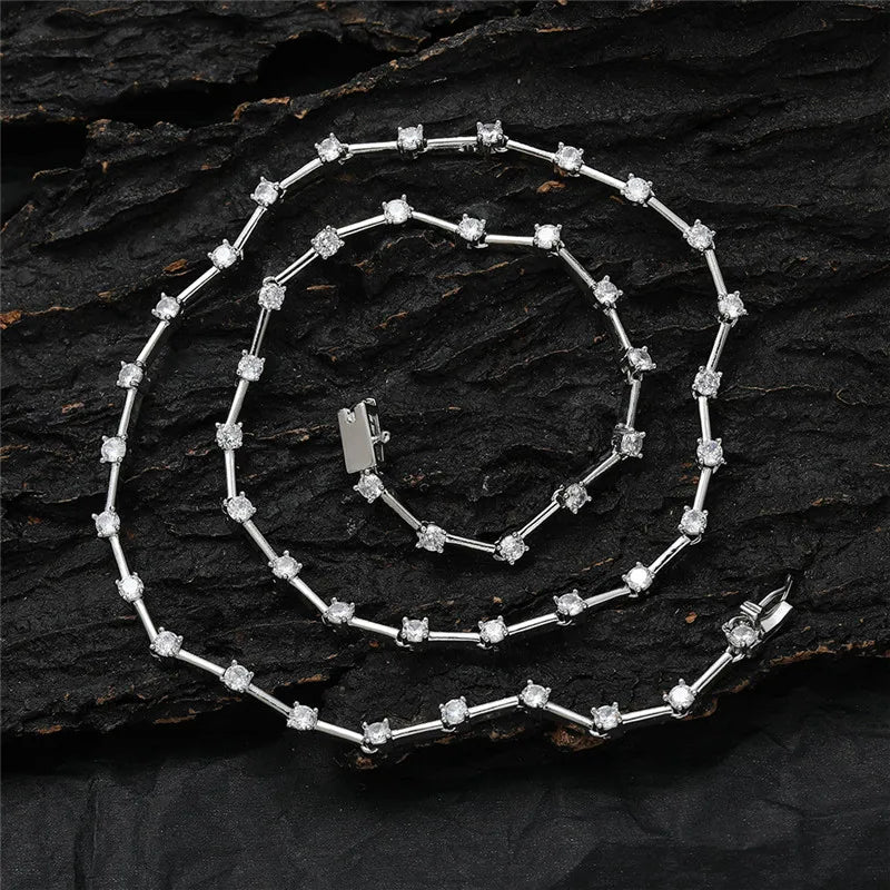 Colar riviera fio faca cristal - Cravejada com zircônias