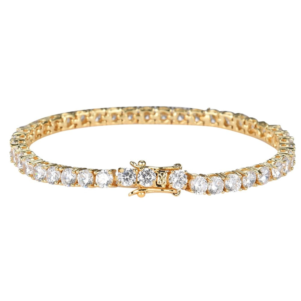 Pulseira Zircônia Luxo - 100% Prata 925 banhada a ouro branco