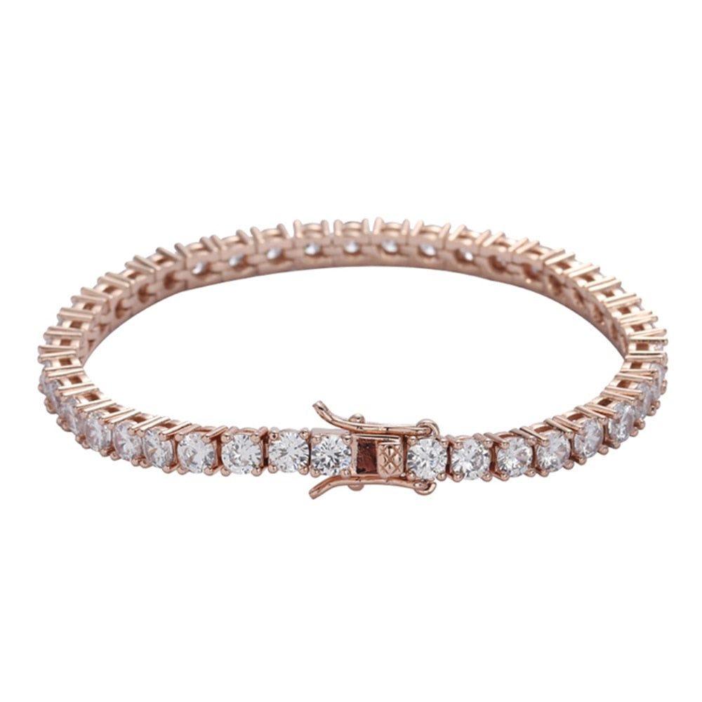 Pulseira Zircônia Luxo - 100% Prata 925 banhada a ouro branco