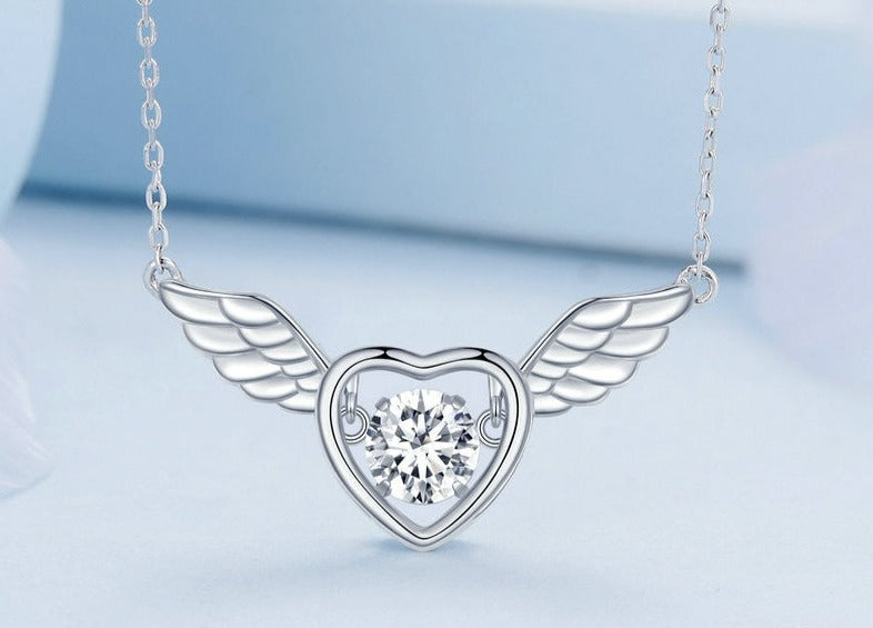 Colar Heart Wings - 100% Prata 925 com zircônia