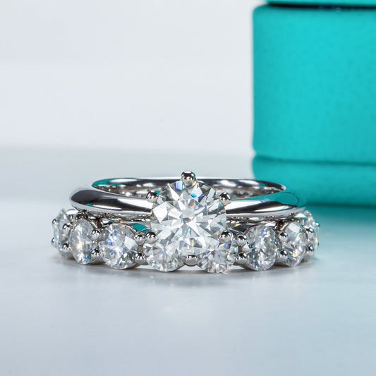 Anel Solitário Moissanite - 100% Prata 925