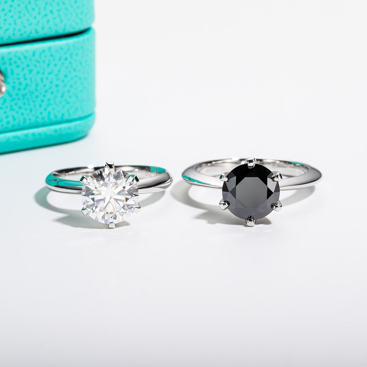Anel Solitário Moissanite - 100% Prata 925