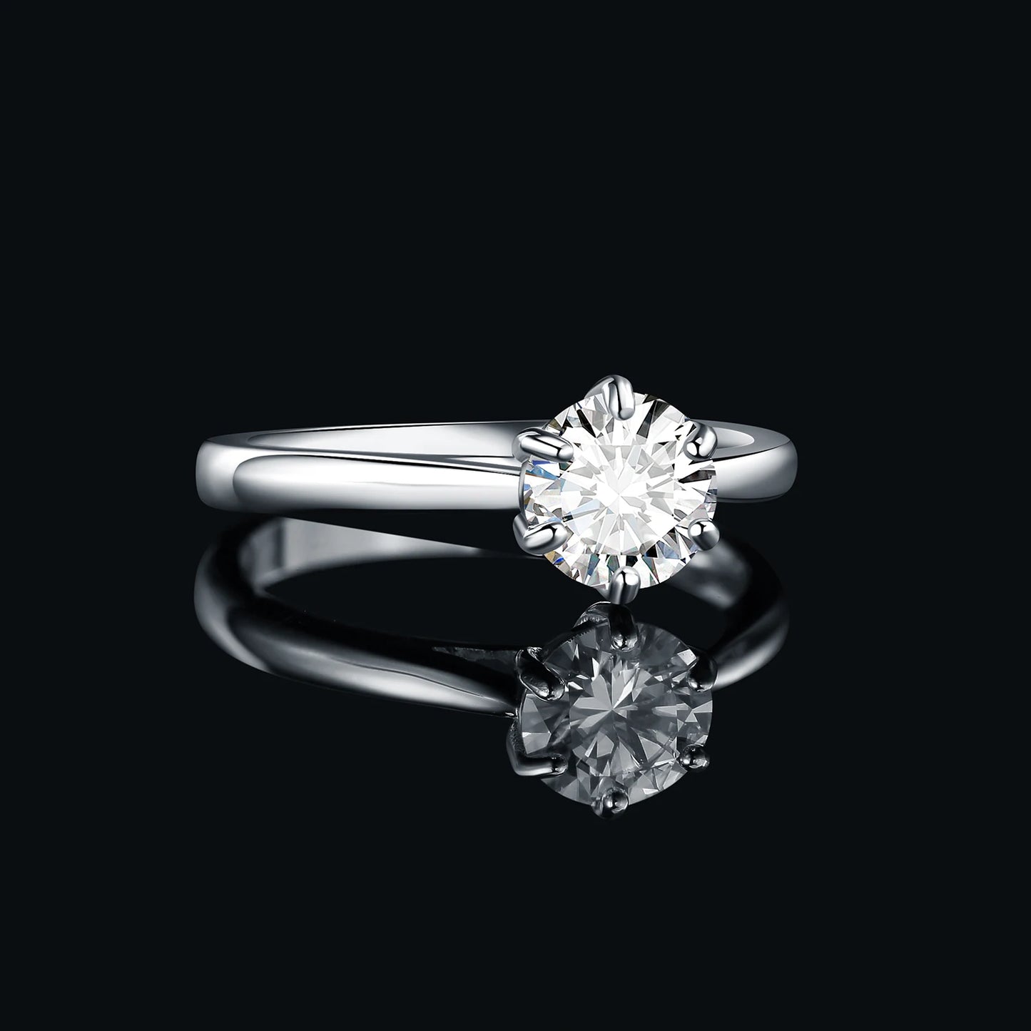 Anel solitário moissanite 2ct - 100% Prata