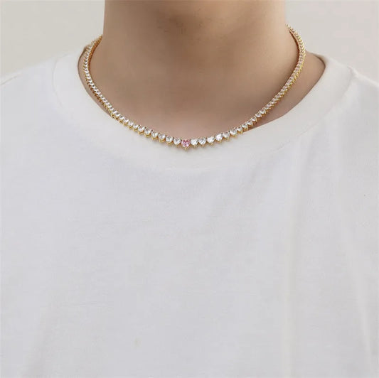 Colar Riviera de Coração Unique - Cravejado com Zircônias