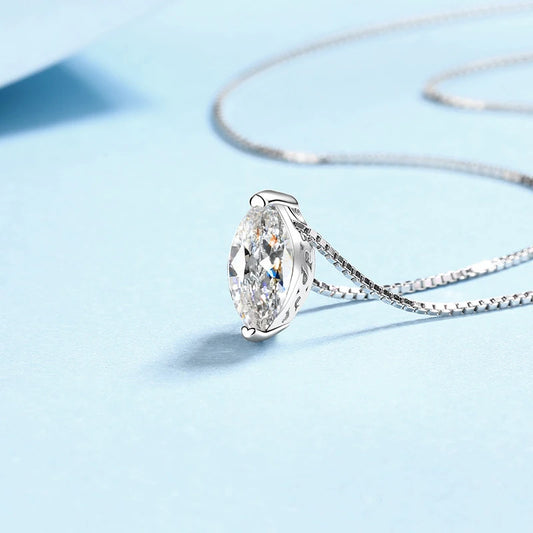 Colar Marquise Moissanite - 100% Prata 925