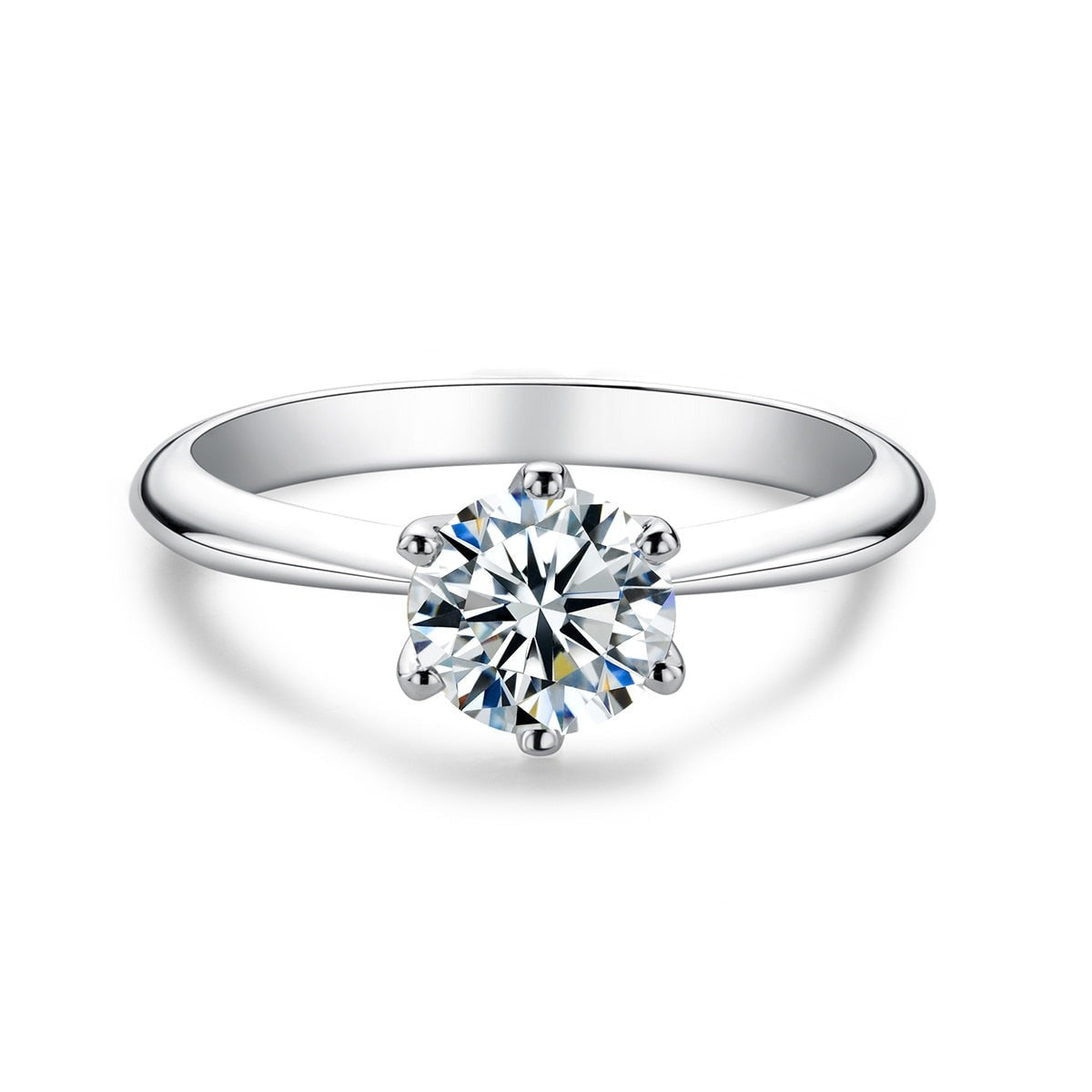 Anel Solitário Moissanite - 100% Prata 925