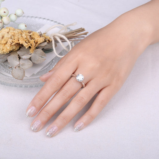 Anel solitário moissanite 2ct - 100% Prata