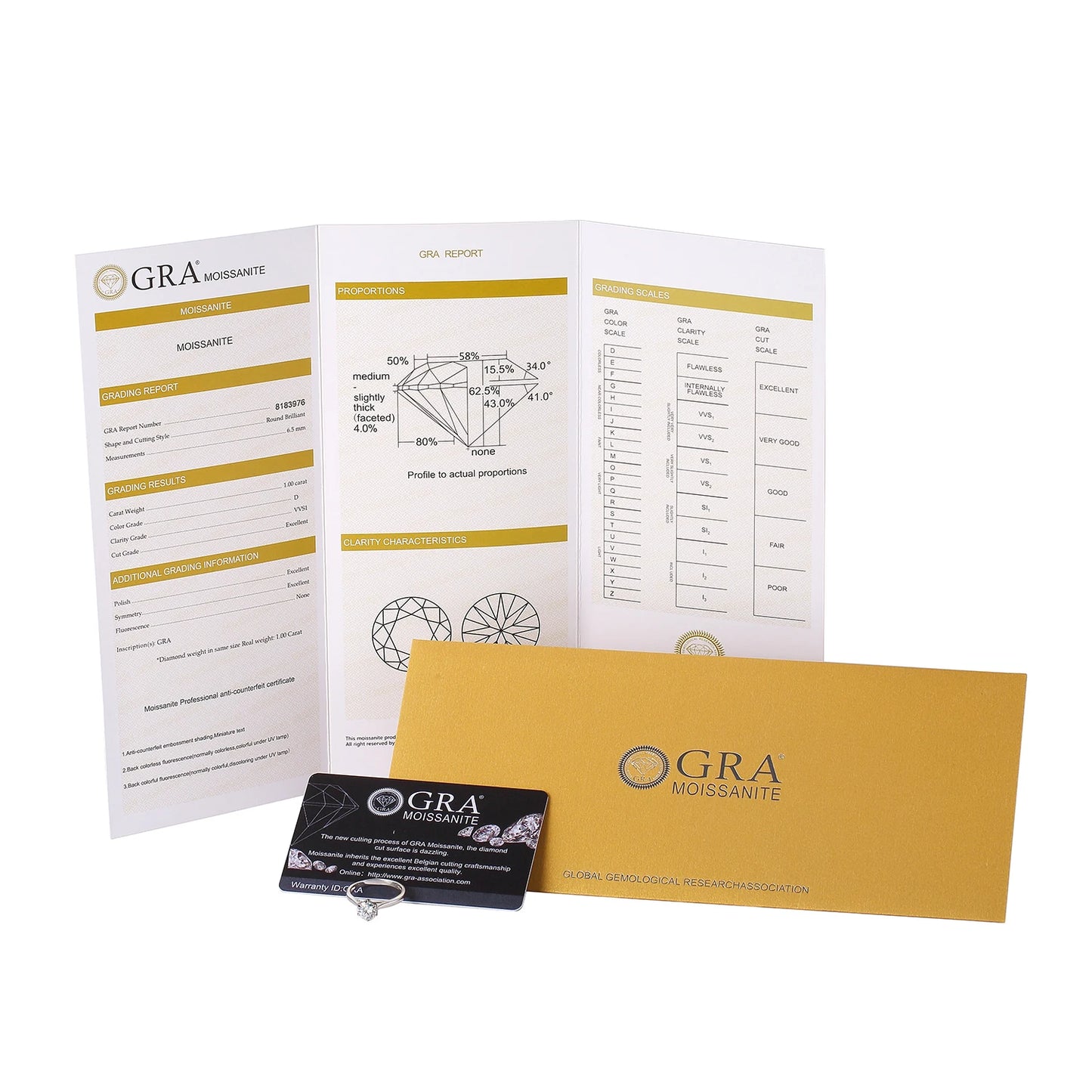 Anel solitário moissanite 2ct - 100% Prata
