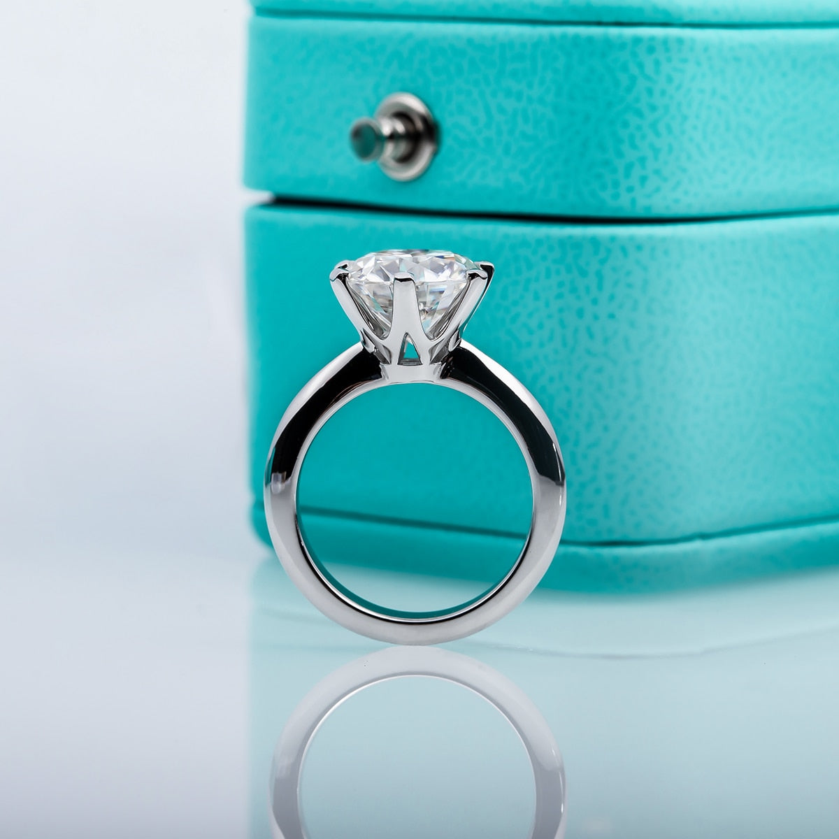 Anel Solitário Moissanite - 100% Prata 925