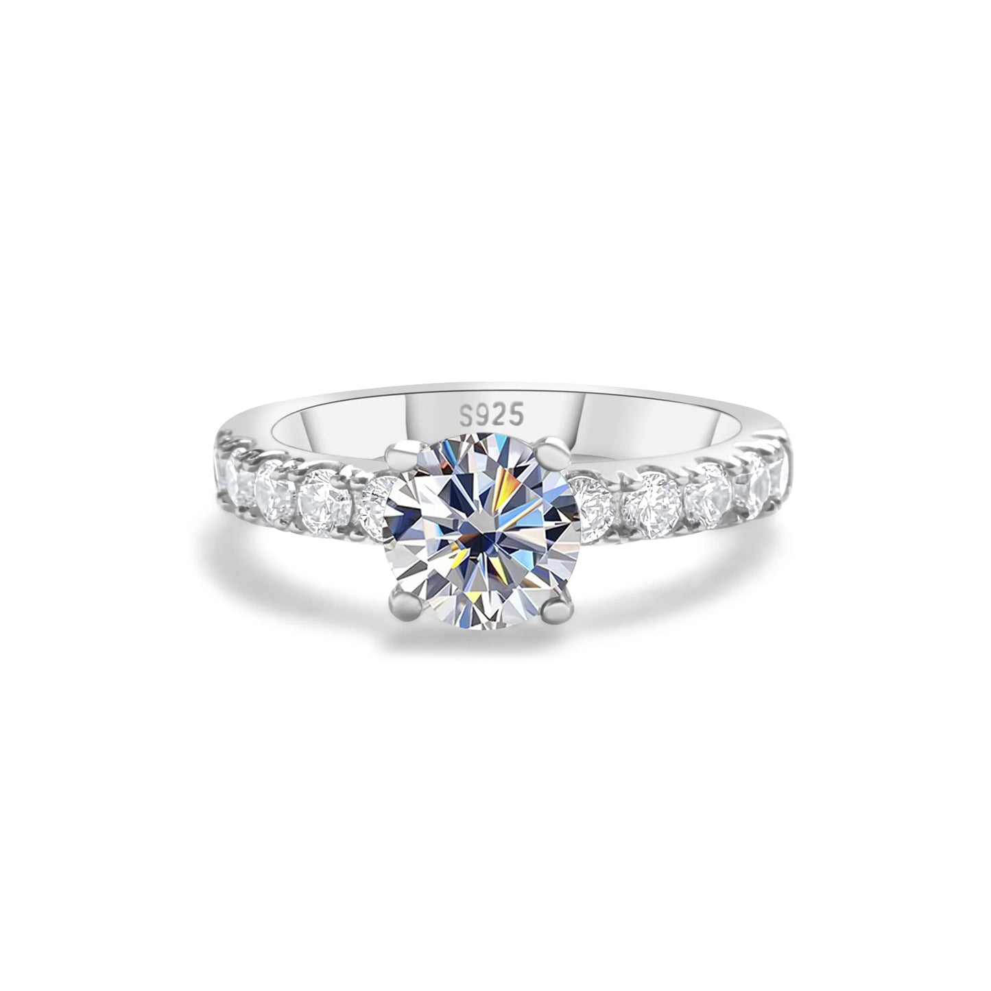 Anel Angel Moissanite 1 ct - 100% Prata 925