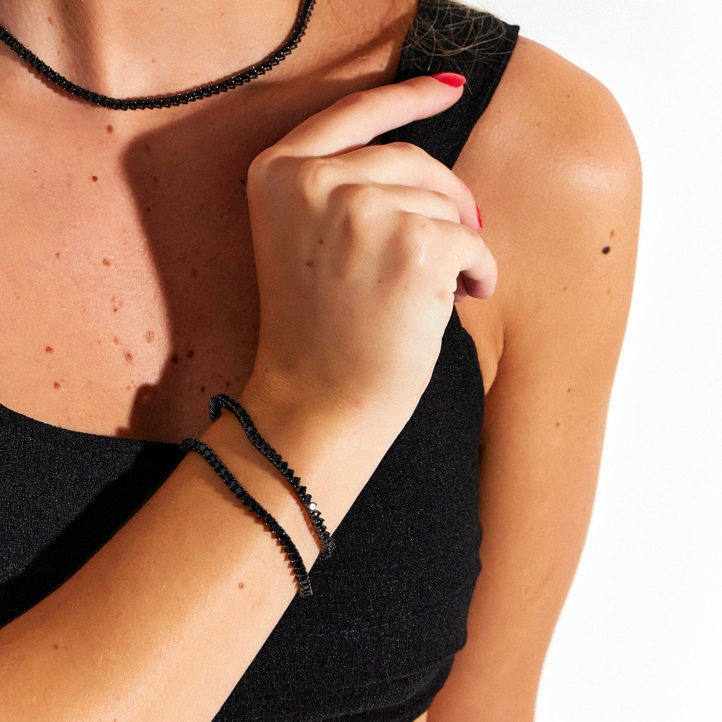 Pulseira três pontas ródio negro