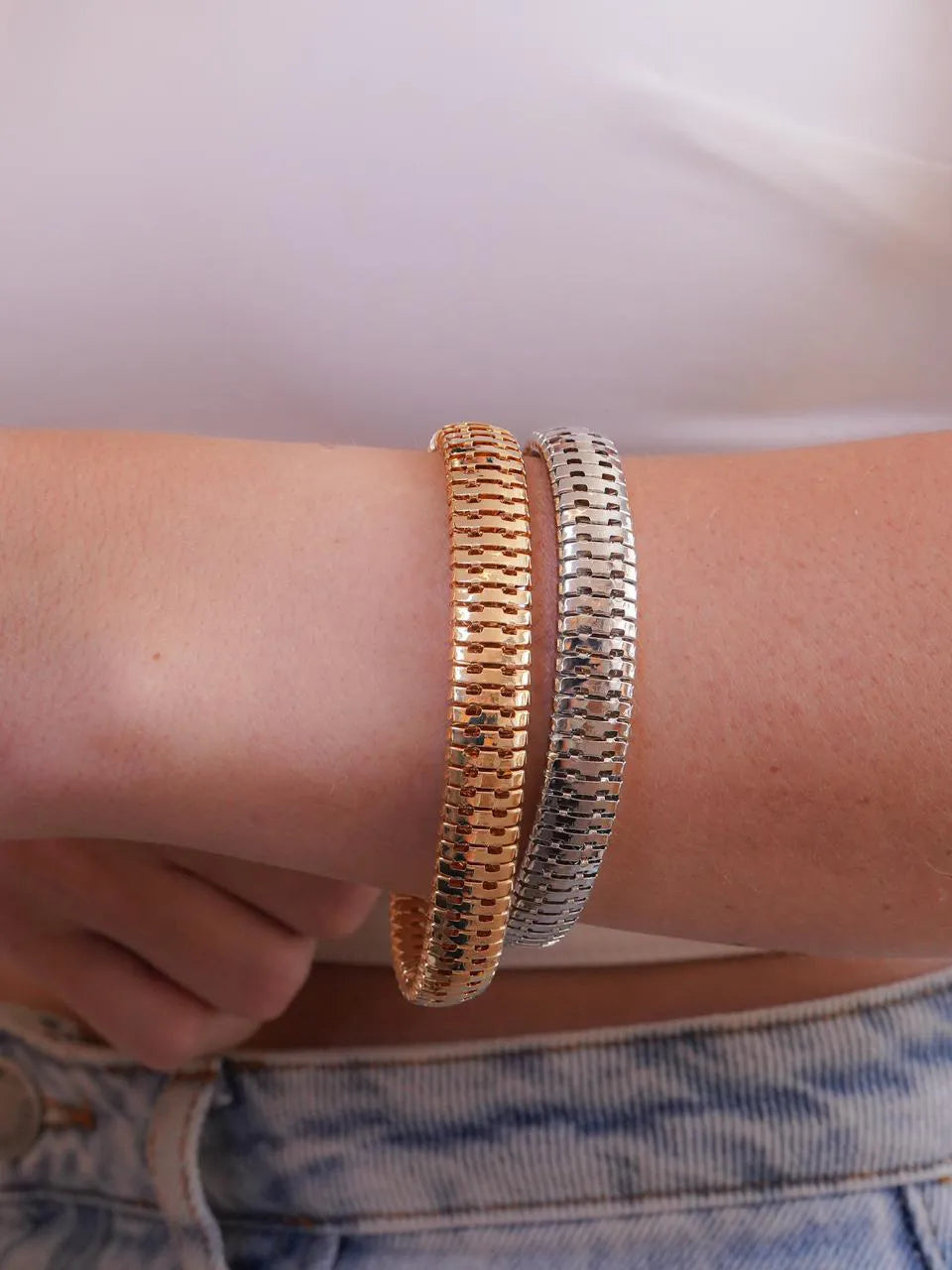 Pulseira Malha grossa - Banhada a ouro 18k