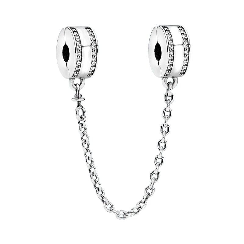Corrente de Segurança Classic - 100% Prata 925 cravejada com zircônias
