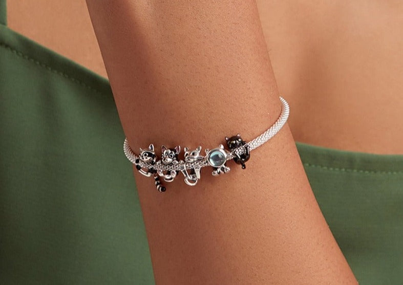 Charms Gatos Fun - 100% Prata 925