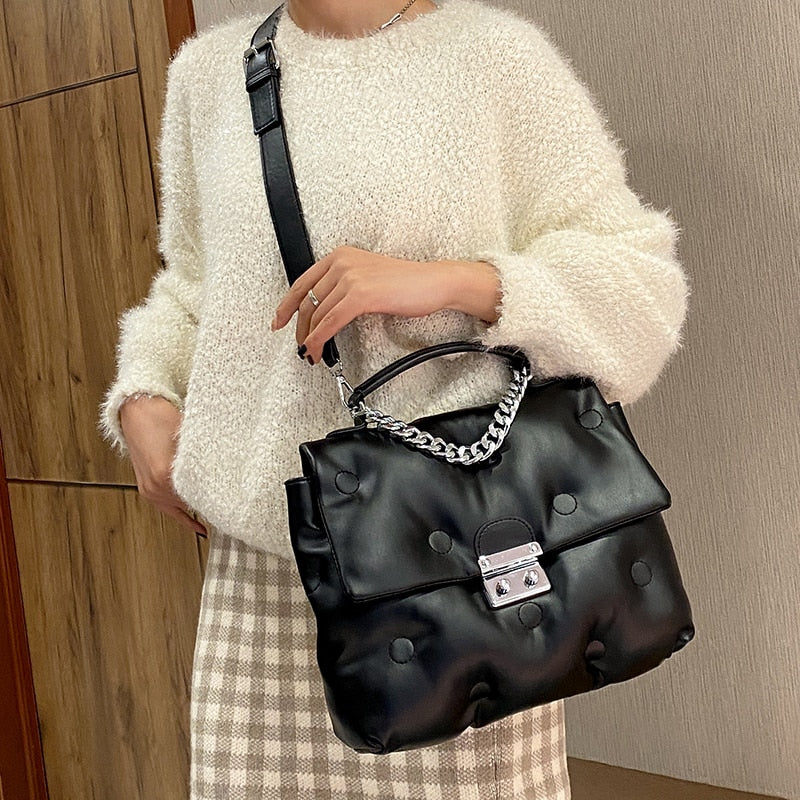 Bolsa Acolchoada de Couro Hope