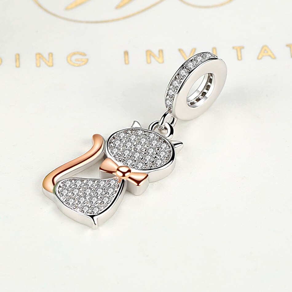 Charm Pendente Cat Shine - 100% Prata 925 com Zircônias