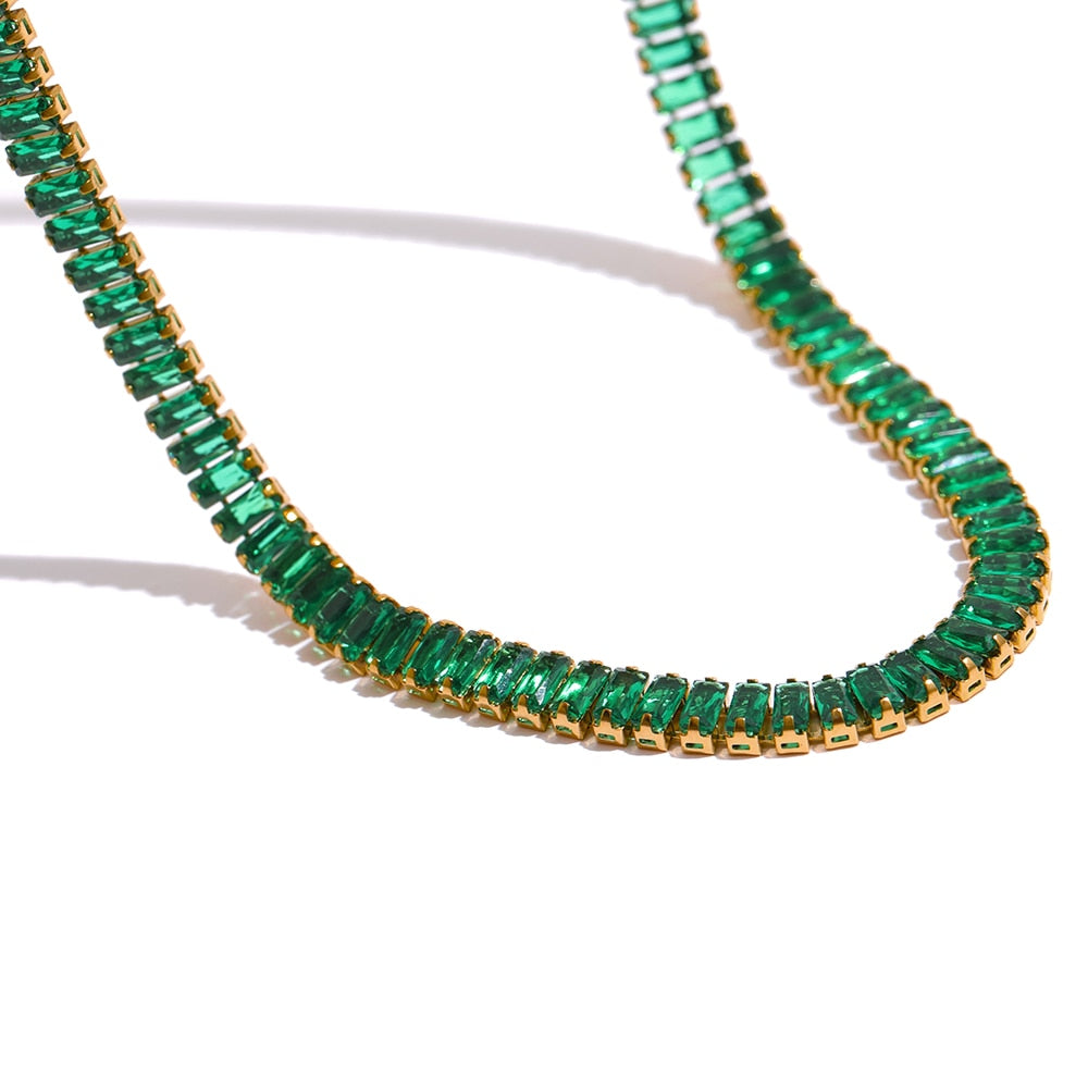 Choker Riviera Baguete - Cravejada com Zircônias
