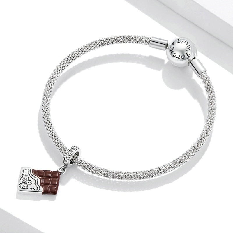 Charm Chocolate Bar - 100% Prata 925 Esmaltada