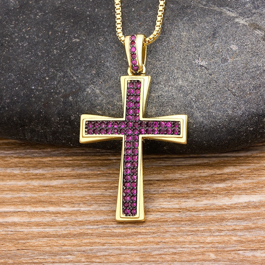 Crucifixo Diamond - Banhado a Ouro 18k