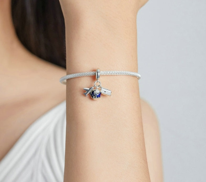 Charm Pendente Volta ao Mundo - 100% Prata 925
