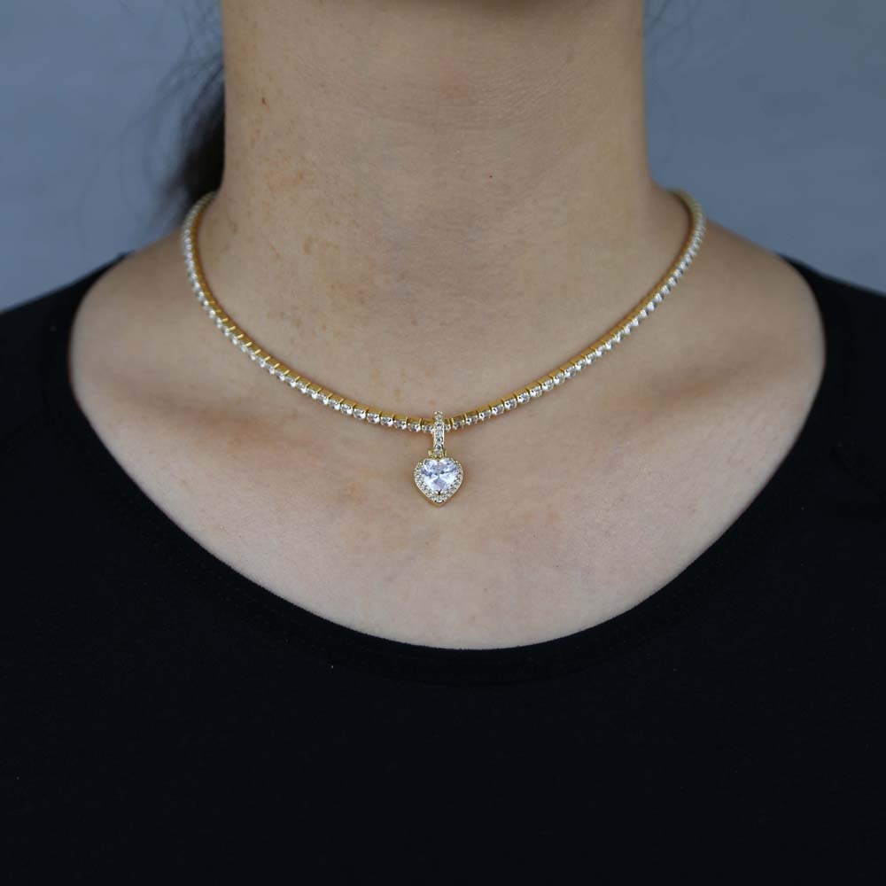 Colar de Coração Forms - Cravejado com Zircônia