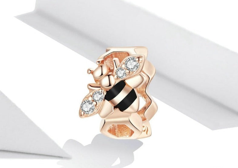 Charm Separador Abelha Luxo -100% em Prata 925