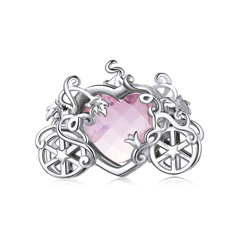 Charm Carruagem Murano Cinderela - 100% Prata 925