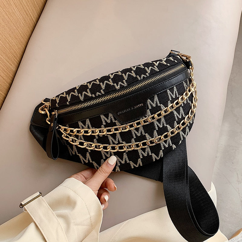 Bolsa Traversal Versalhes - Tecido e Couro