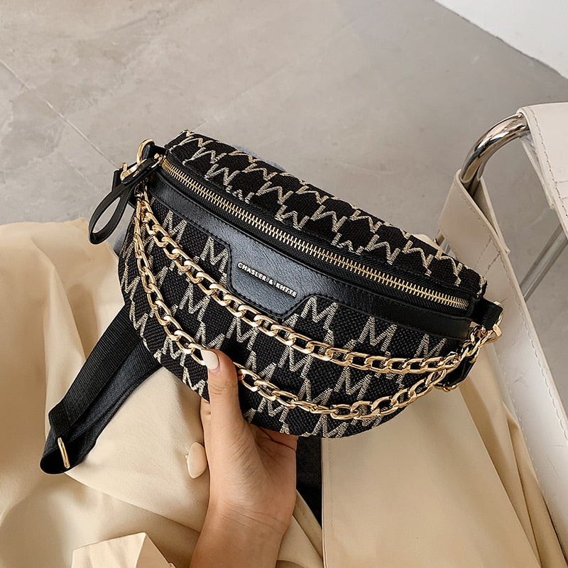 Bolsa Traversal Versalhes - Tecido e Couro