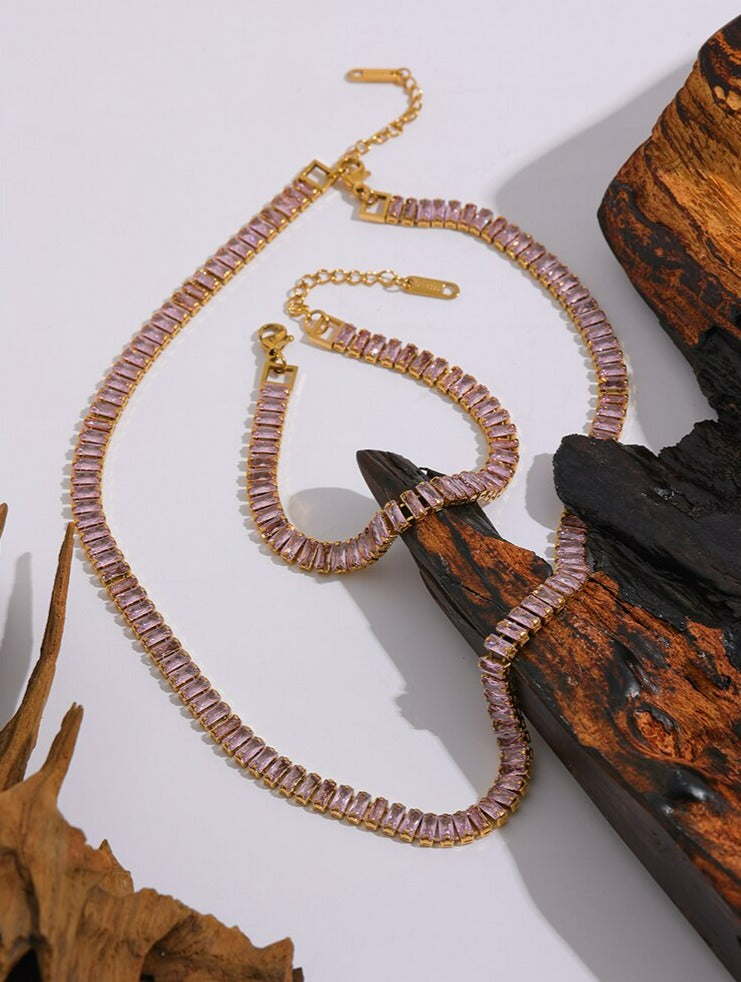 Choker Riviera Baguete - Cravejada com Zircônias