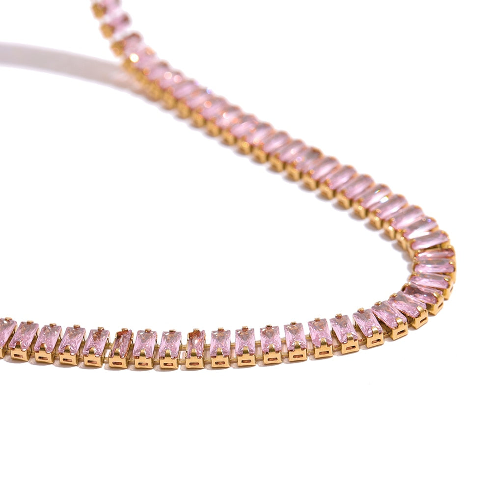 Choker Riviera Baguete - Cravejada com Zircônias
