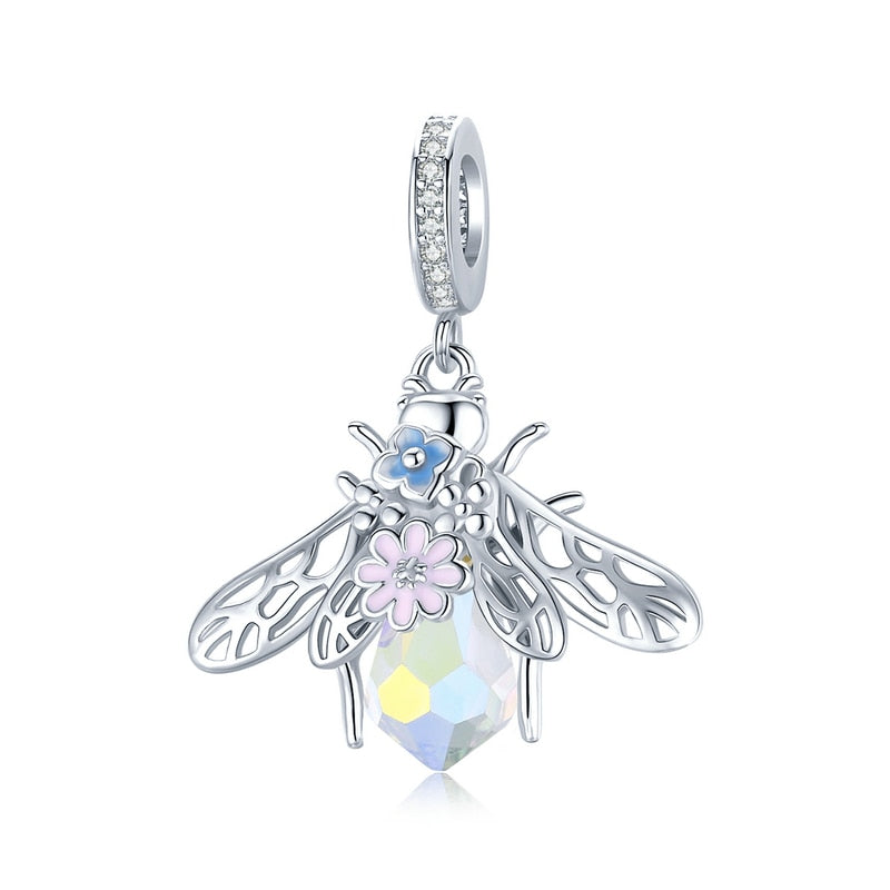 Charm Abelha Encantada - 100% Prata 925 com zircônias