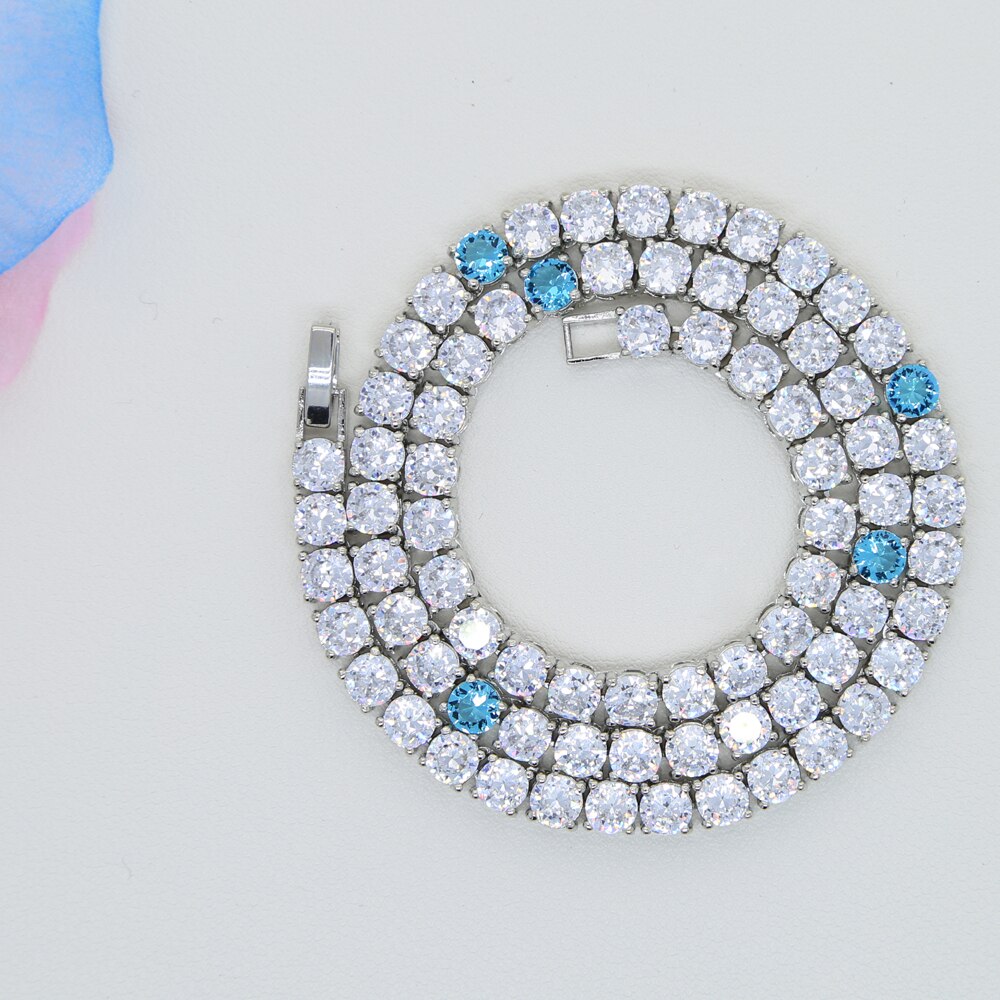 Riviera Blue Skye 5mm - Cravejada com zircônias