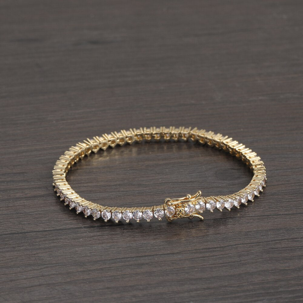 Pulseira de três pontas Paris - Cravejada com zircônias