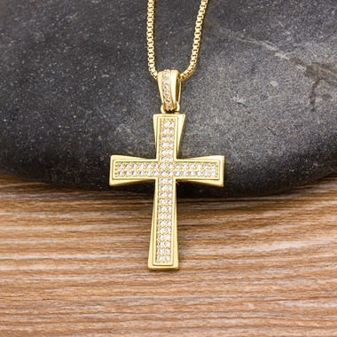 Crucifixo Diamond - Banhado a Ouro 18k