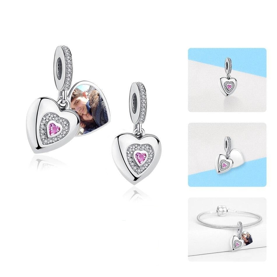 Charm Pendente Pink Heart - Personalizável